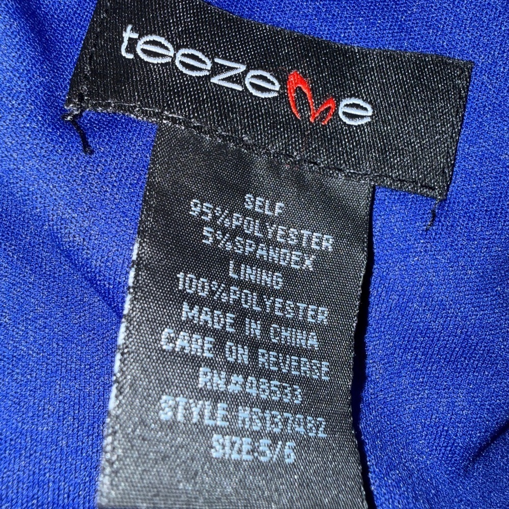 Teeze Me Royal Blue Ruffle Hem Dress | Juniors Size 5/6 - Picture 8 of 10